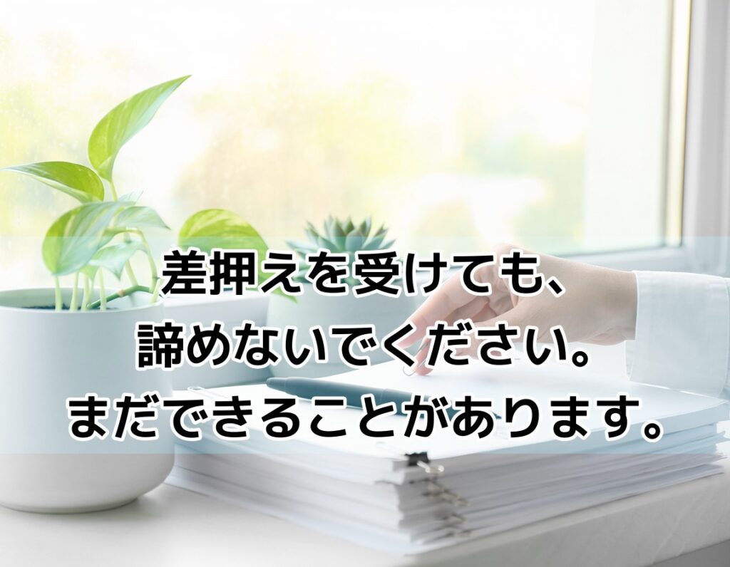 差押え回避のチェックリストイメージ｜ペンでチェックする手元